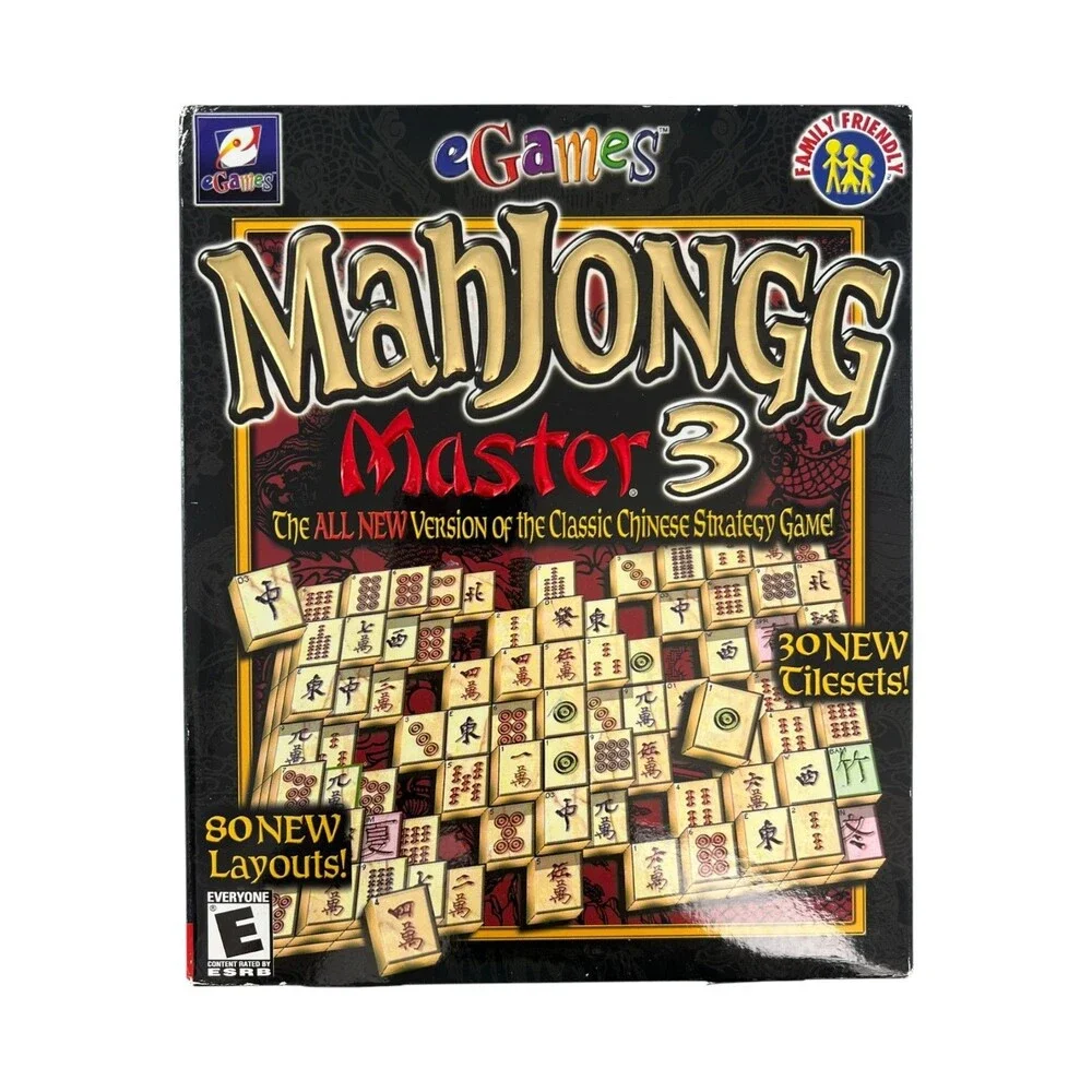 Mahjongg Master 3 PC CD-ROM Sealed 2001 eGames 5 Games